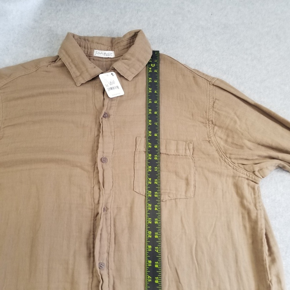 Free People CP Shades Shirt Womens M Brown Marella Button Down Dress Made in USA - Picture 9 of 13